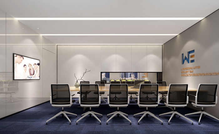 510平方现代简约办公室会议室装修设计案例效果图