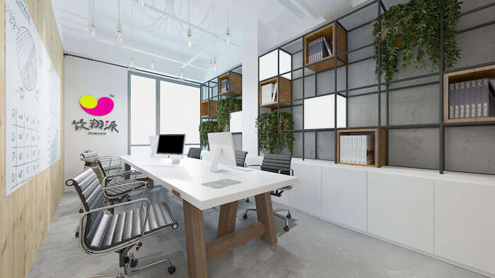450平方电子商务办公室会议室软装设计效果图
