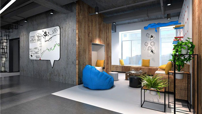 1250平方现代简约风格办公室休息区域装修设计案例效果图