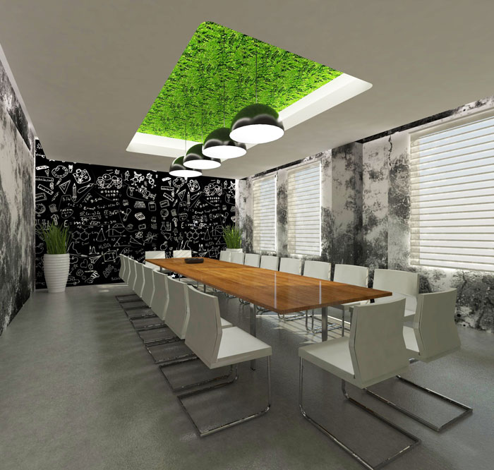 1020平方大型办公室会议室装修设计案例效果图