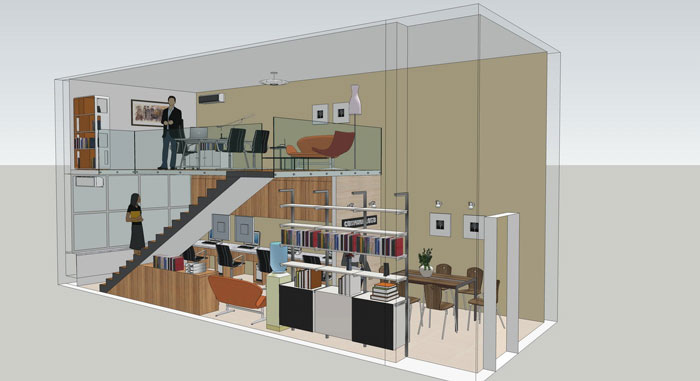 90平方loft风格办公室装修设计案例