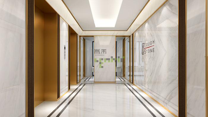 新中式风格办公室电梯间装修设计效果图