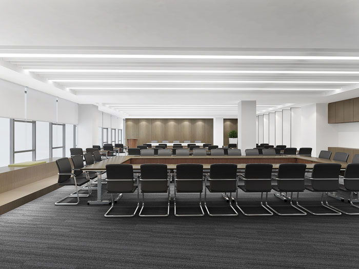 金融公司办公室大会议室装修设计效果图