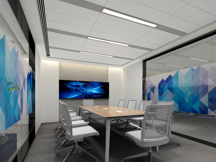 网络公司办公楼会议室装修设计效果图