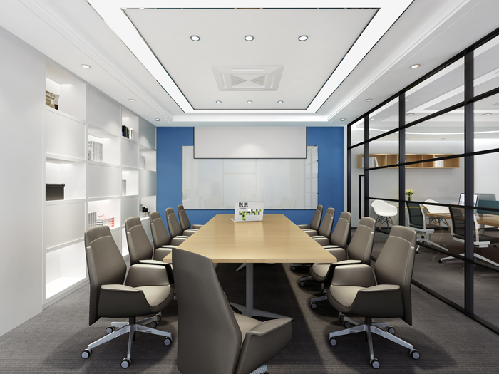 杭州外贸公司办公室会议室装修设计效果图
