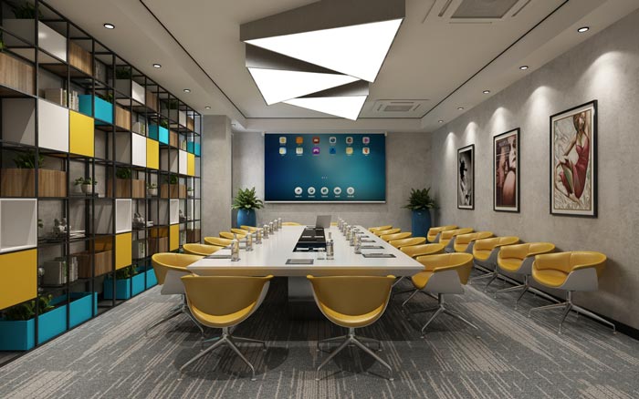 工业风办公空间会议室设计效果图