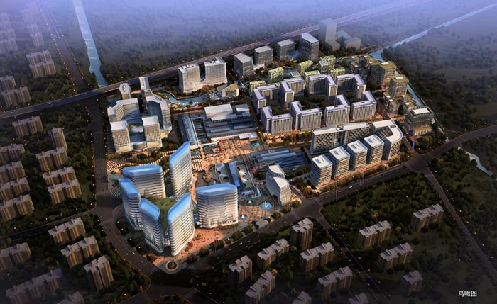 杭州新天地商务中心设计鸟视图
