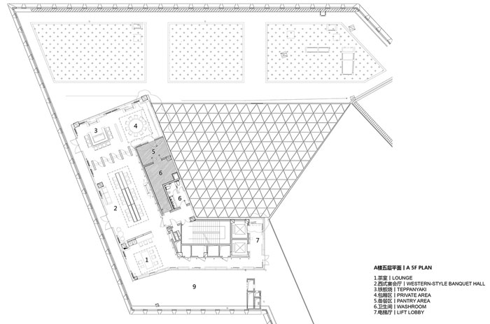 集团总部办公楼A楼五层平面设计