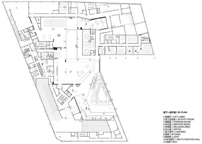 集团总部办公楼地下一层平面设计